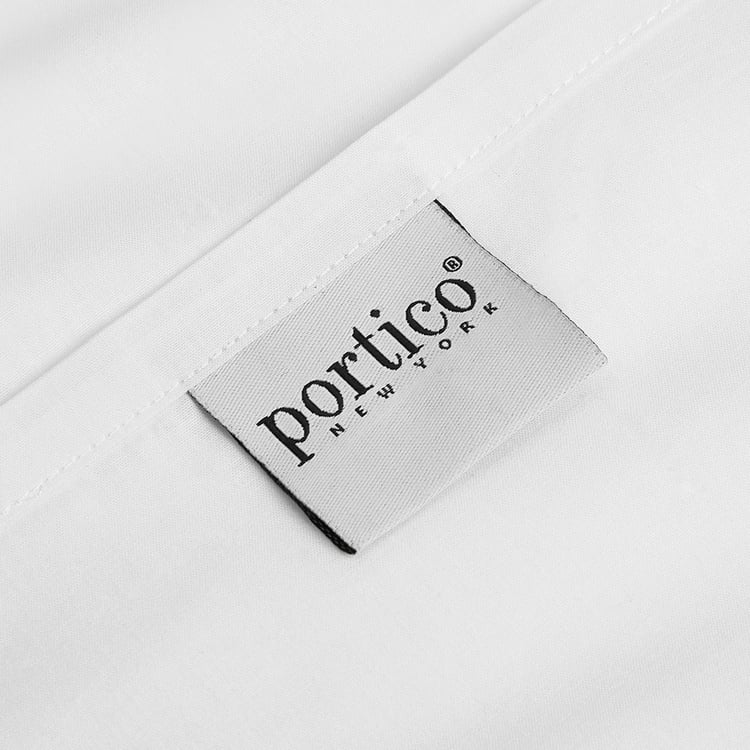 PORTICO Hotel White Solid Cotton Double Bedsheet - 224x254cm - Set of 3