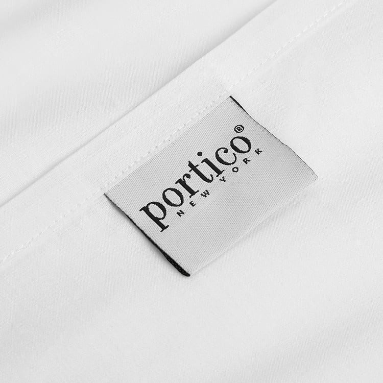 PORTICO Hotel White Solid Cotton Super King Bedsheet Set - 274x274cm - 3Pcs