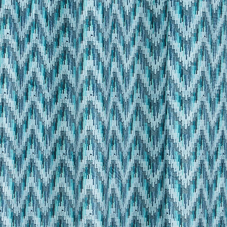 PORTICO Waves Curtains Teal Printed Door Curtain - 130 x 225 cm