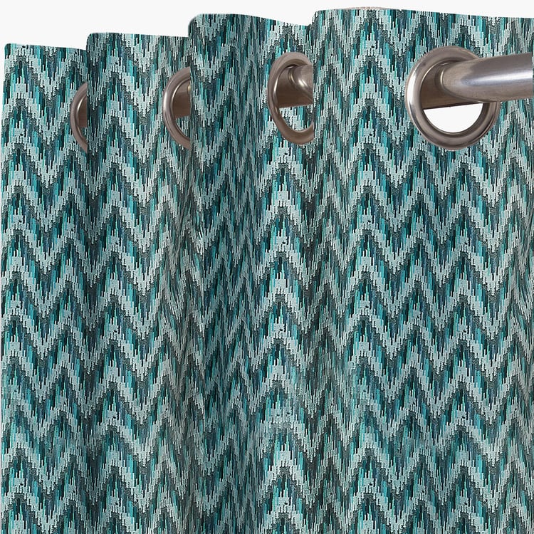 Waves Curtains 1 Printed Semi-Blackout Door Curtain