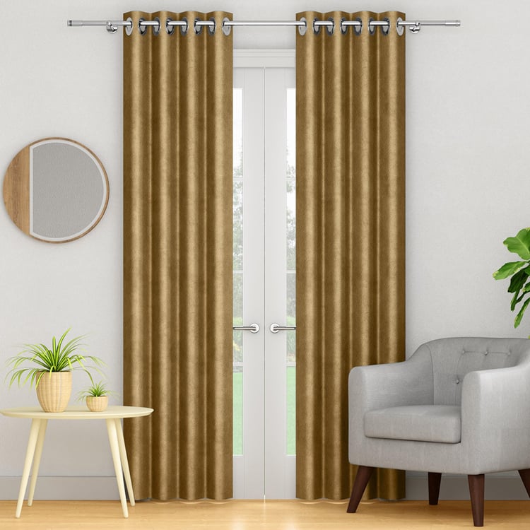 PORTICO Silken Velvet Door Curtain, Brown - 130x270cm