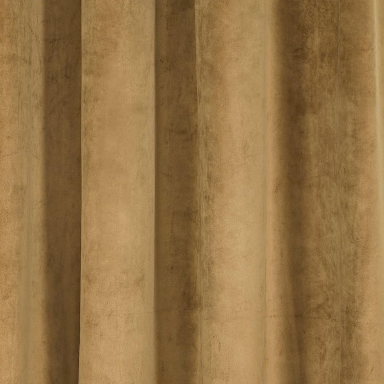 PORTICO Silken Velvet Door Curtain, Brown - 130x270cm