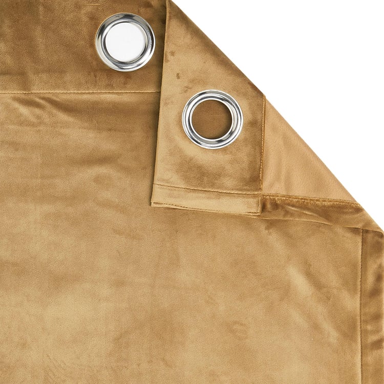 PORTICO Silken Velvet Door Curtain, Brown - 130x270cm