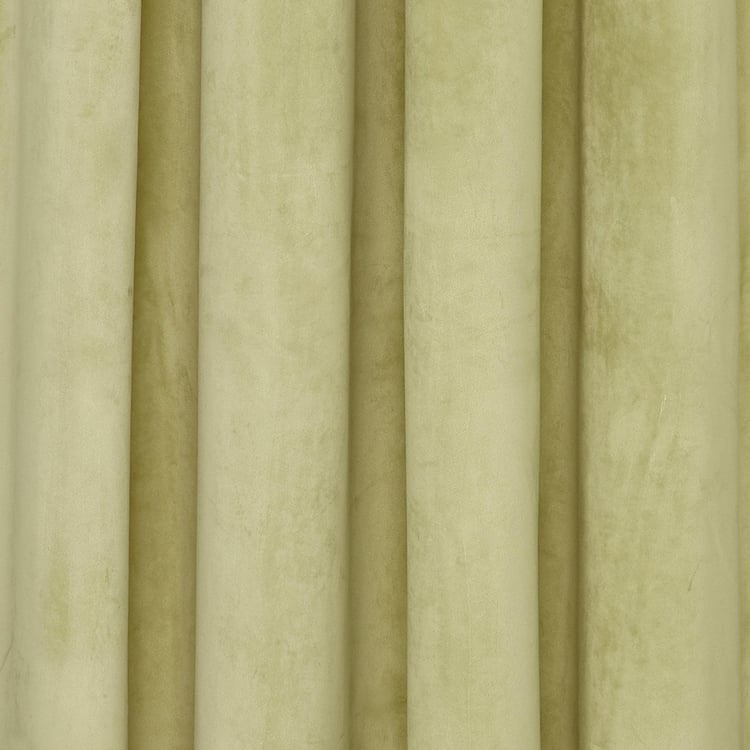 PORTICO Silken Velvet Door Curtain, Green - 130x225cm