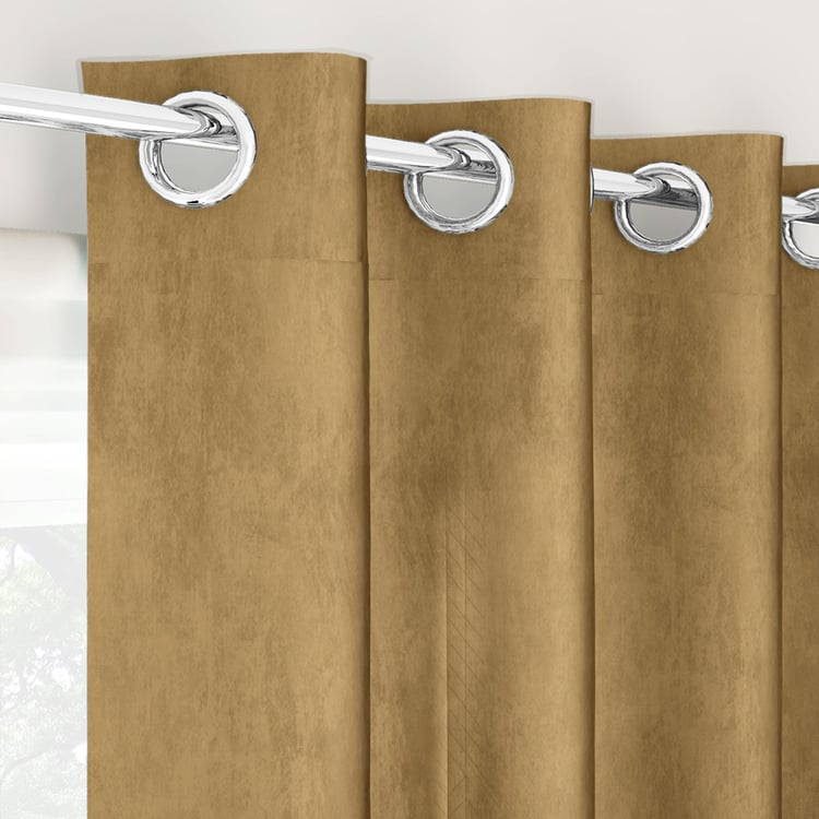 PORTICO Silken Velvet Door Curtain, Brown - 130x225cm