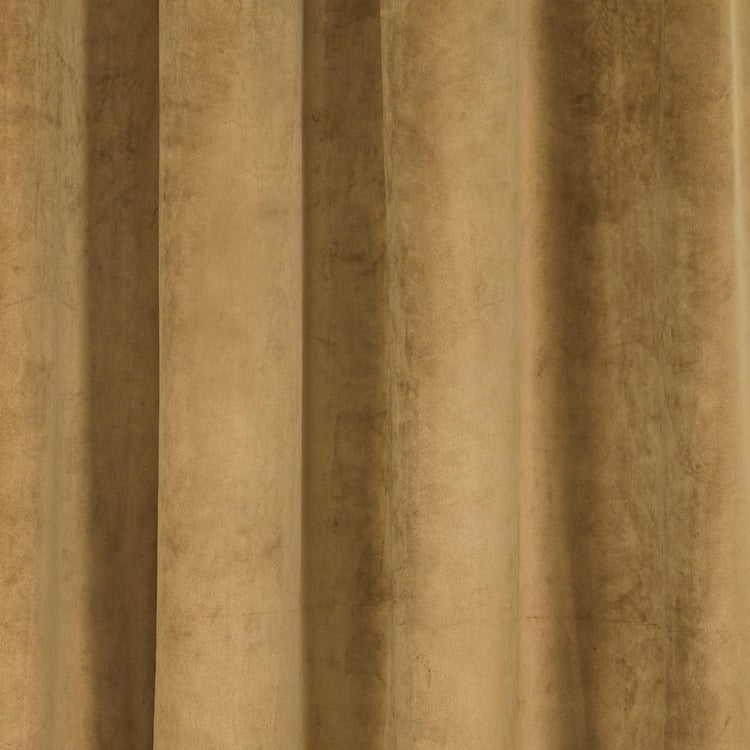 PORTICO Silken Velvet Door Curtain, Brown - 130x225cm