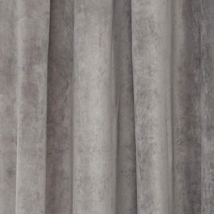 PORTICO Silken Velvet Window Curtain, Grey - 130x160 cm