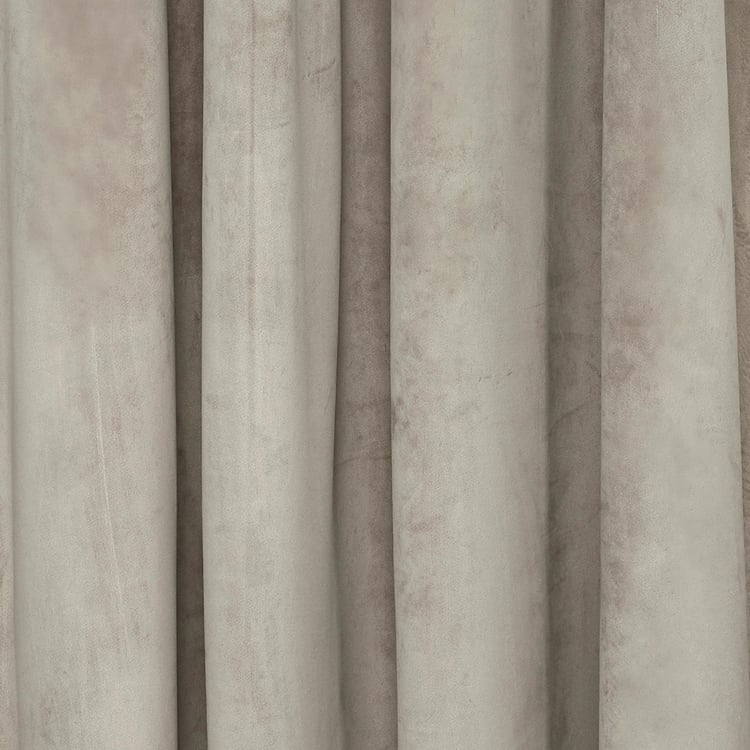 PORTICO Silken Velvet Window Curtain, Silver - 130x160cm