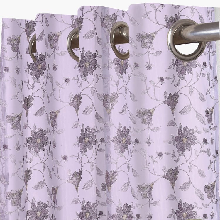 Magnolia Curtains 2 Floral Printed Semi-Blackout Door Curtain