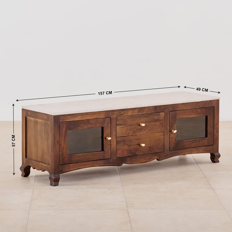 Victoria Mango Wood TV Unit - Brown