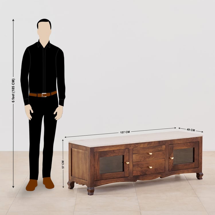 Victoria Mango Wood TV Unit - Brown