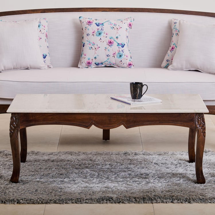 Victoria Marble Top Coffee Table - Brown