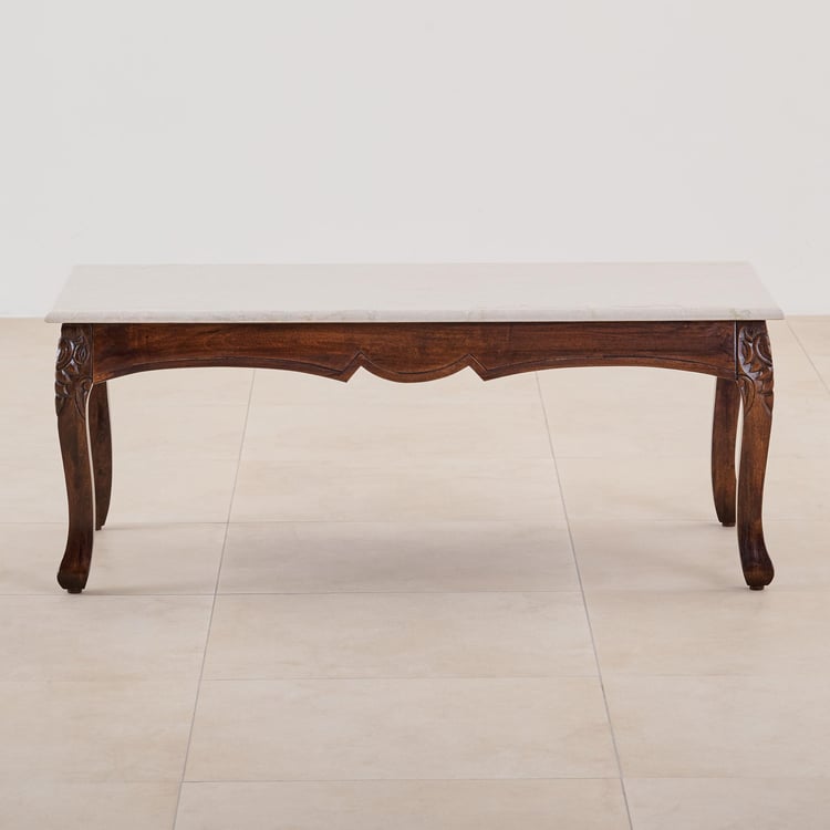 Victoria Marble Top Coffee Table - Brown