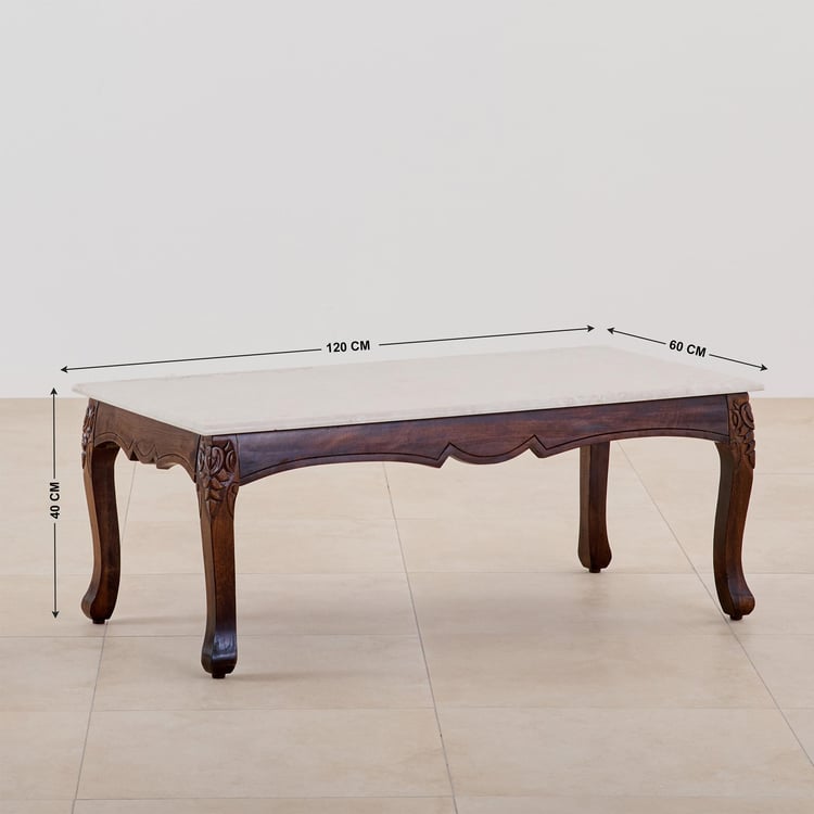 Victoria Marble Top Coffee Table - Brown