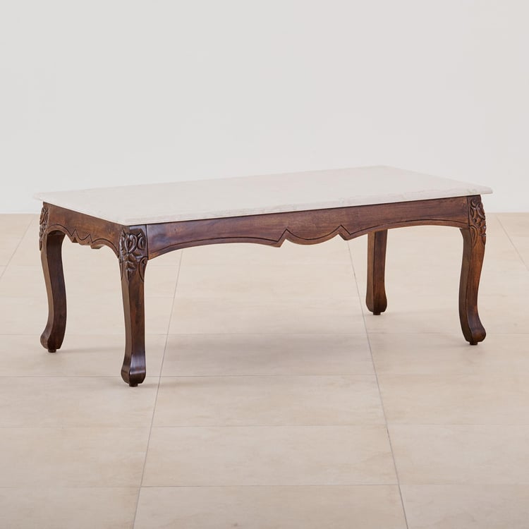 Victoria Marble Top Coffee Table - Brown