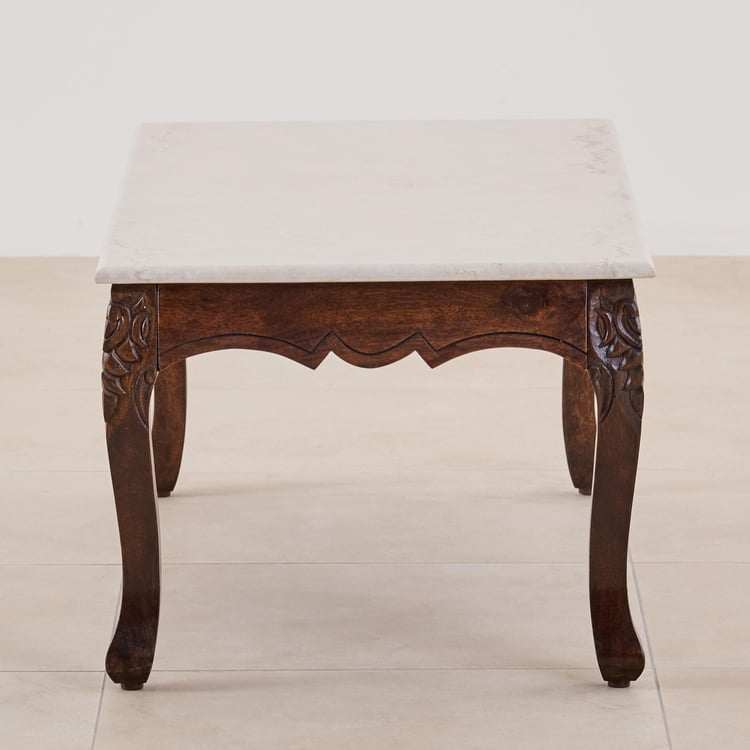 Victoria Marble Top Coffee Table - Brown