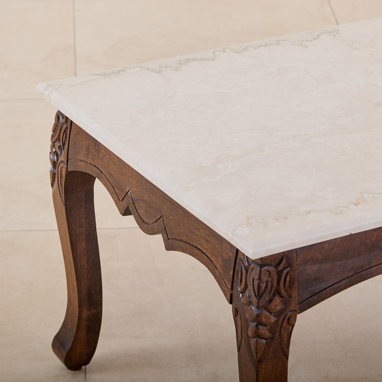 Victoria Marble Top Coffee Table - Brown