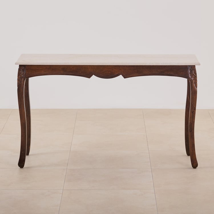 Victoria Marble Top Console Table - Brown