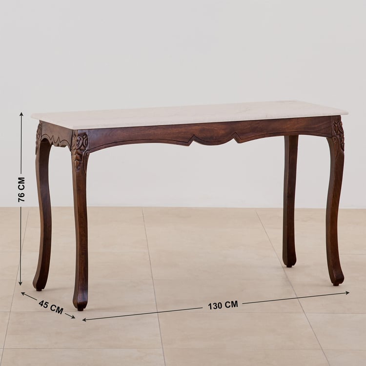 Victoria Marble Top Console Table - Brown