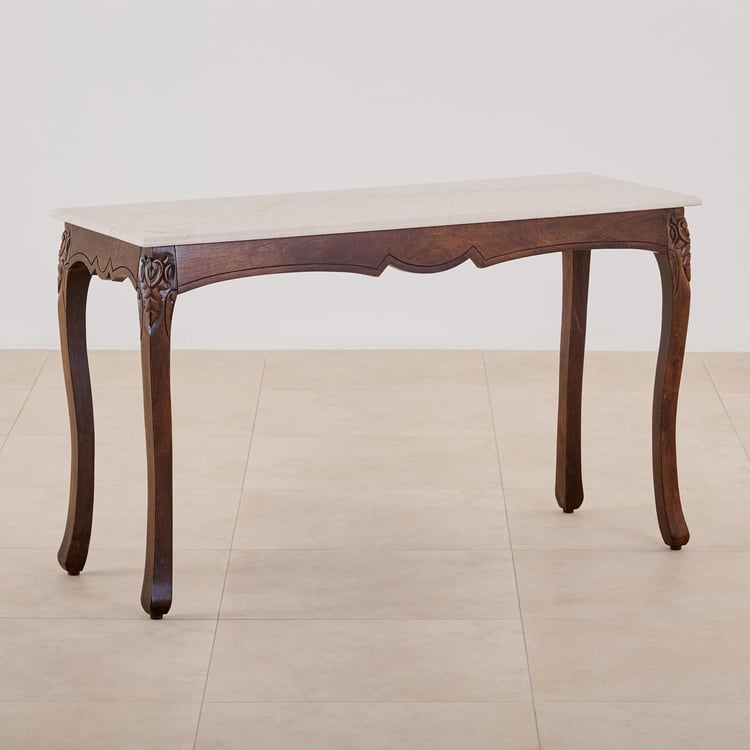 Victoria Marble Top Console Table - Brown