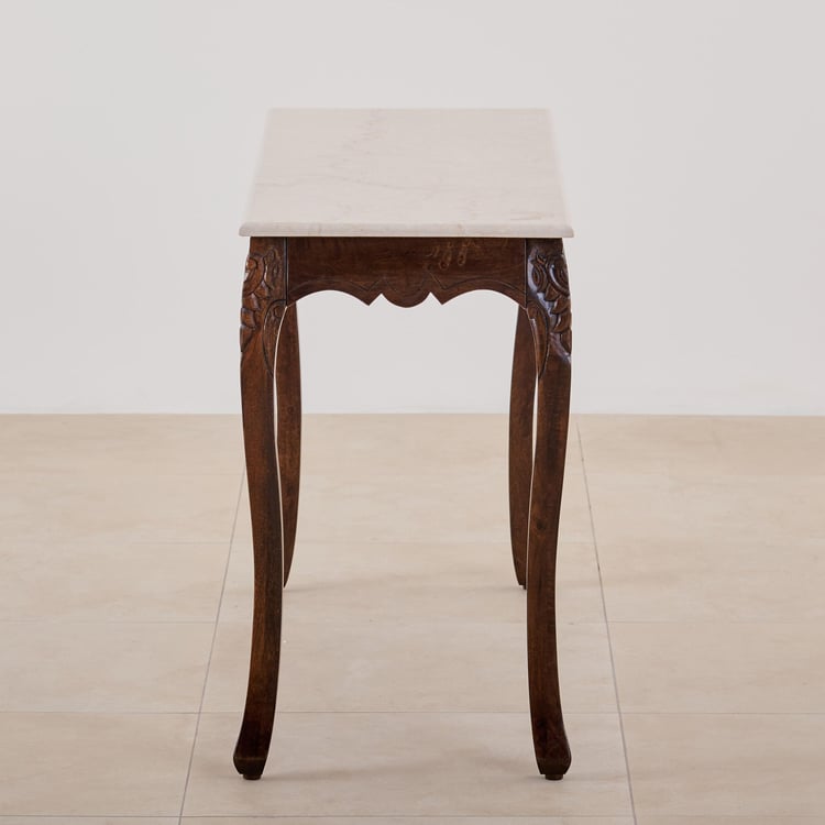 Victoria Marble Top Console Table - Brown