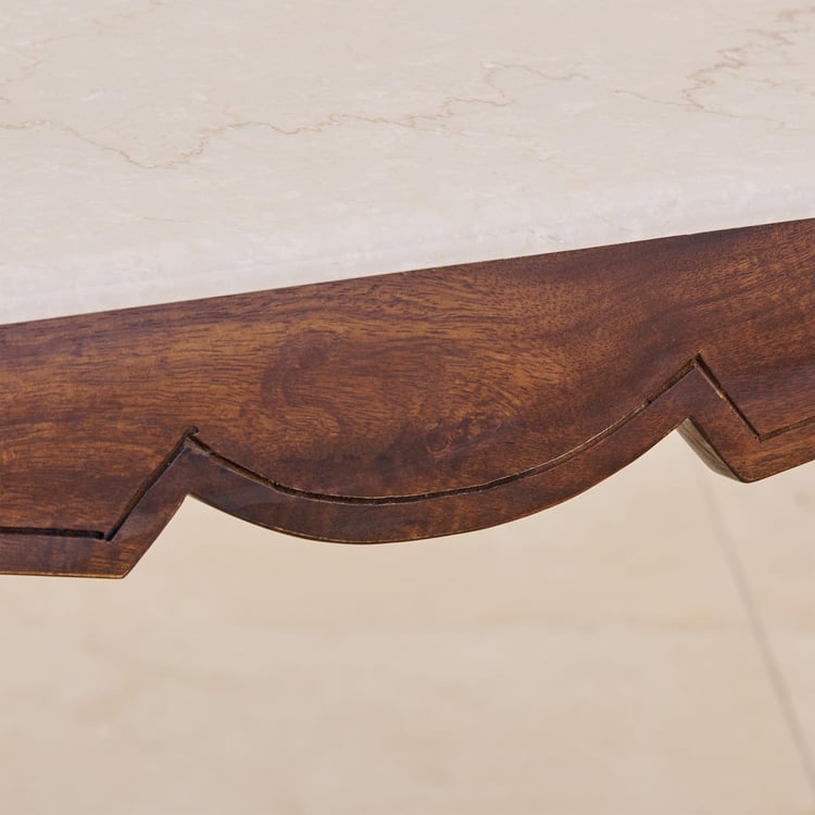 Victoria Marble Top Console Table - Brown