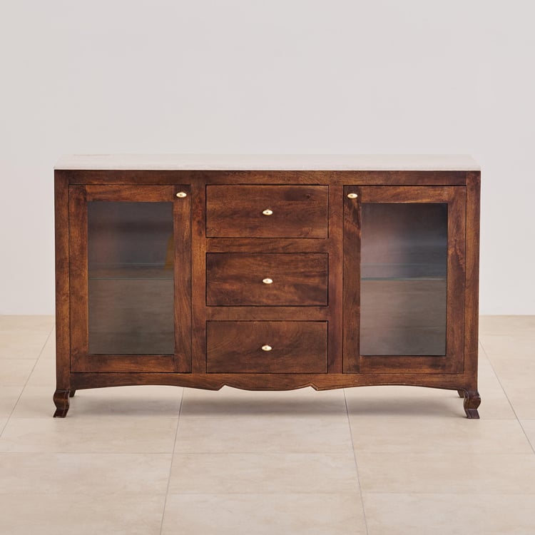 Victoria Marble Top Sideboard - Brown