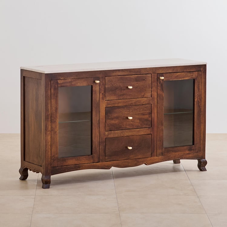 Victoria Marble Top Sideboard - Brown