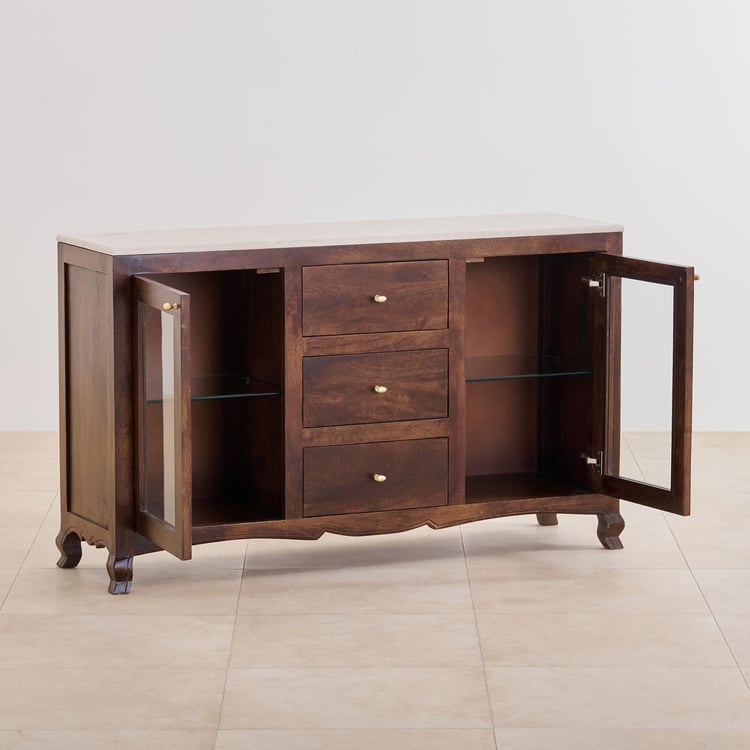 Victoria Marble Top Sideboard - Brown