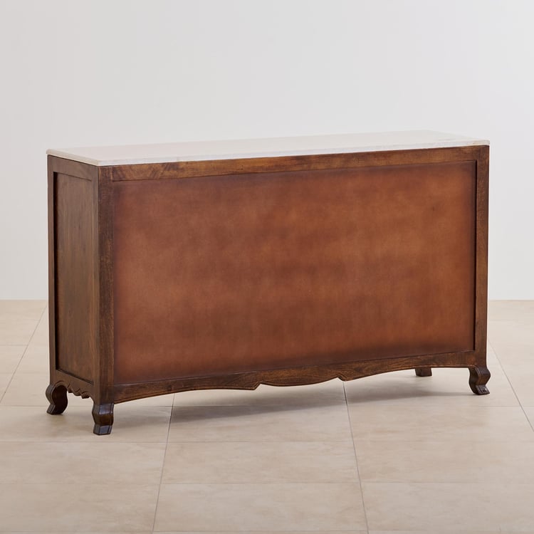 Victoria Marble Top Sideboard - Brown