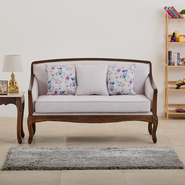 Victoria Fabric 2-Seater Sofa - Brown