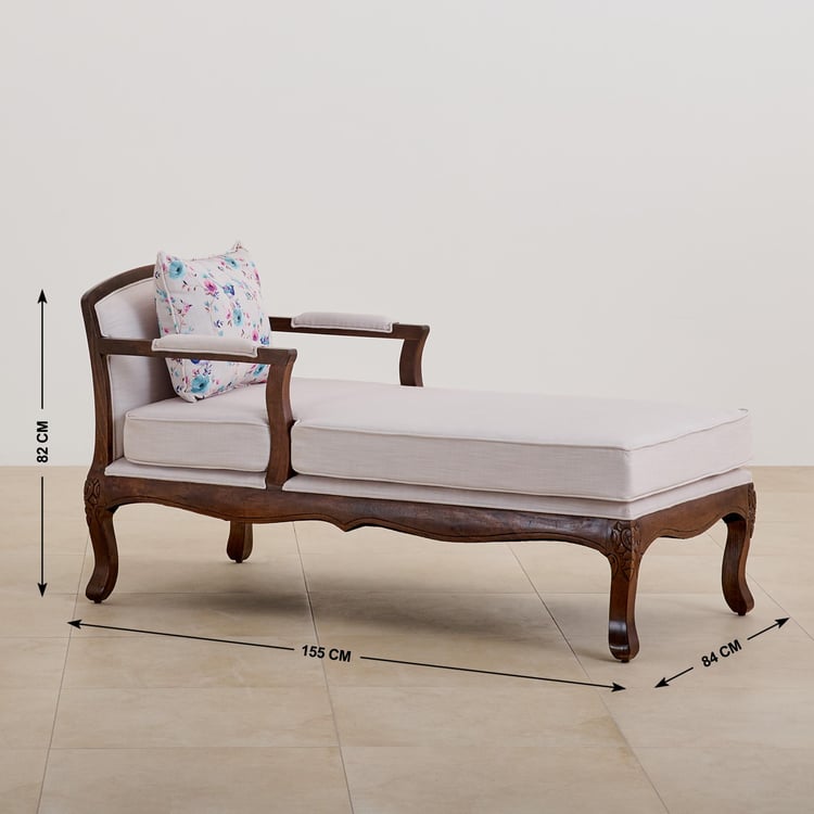 Victoria Fabric Chaise Lounge - Beige