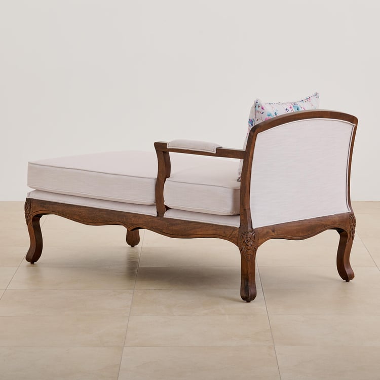 Victoria Fabric Chaise Lounge - Beige