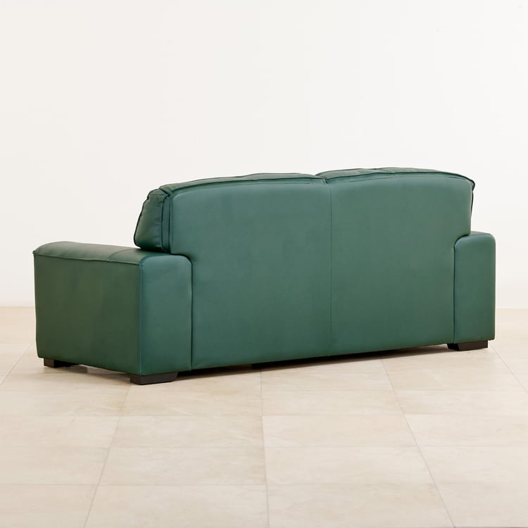 Valencia Half Leather 3-Seater Sofa - Green
