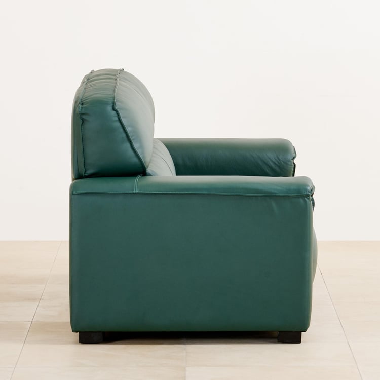 Valencia Half Leather 3-Seater Sofa - Green