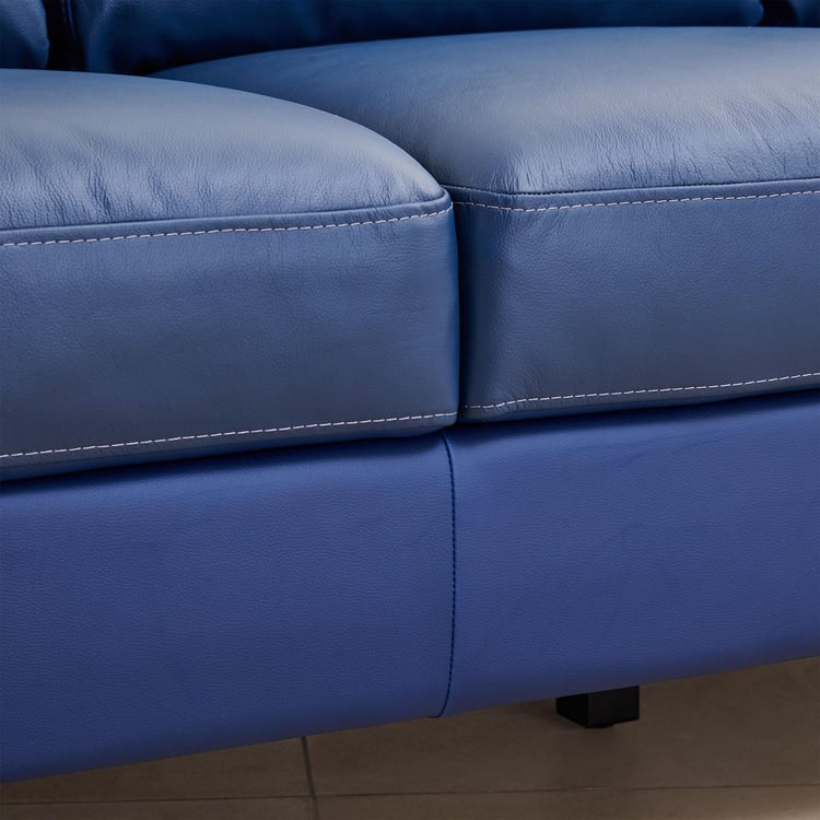 Madison Half Leather 3-Seater Sofa - Blue