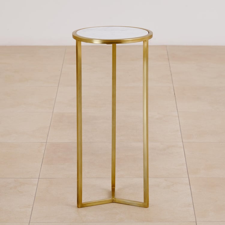 Alexa Marble Top Cocktail Table - Gold