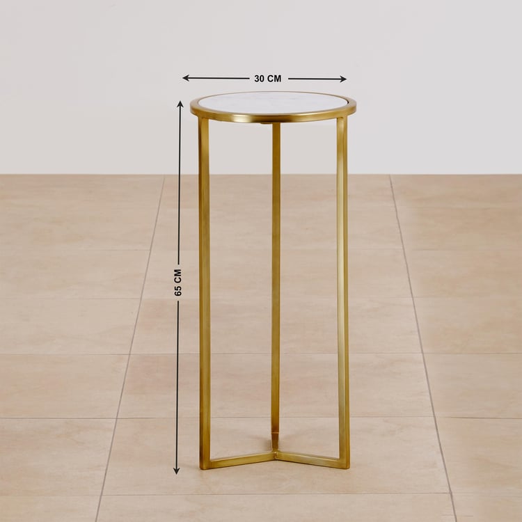 Alexa Marble Top Cocktail Table - Gold