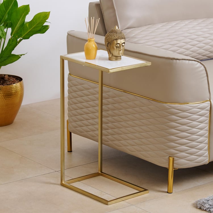 Martina Marble Top Cocktail Table - Gold