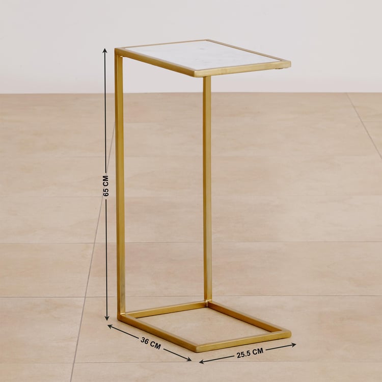 Martina Marble Top Cocktail Table - Gold