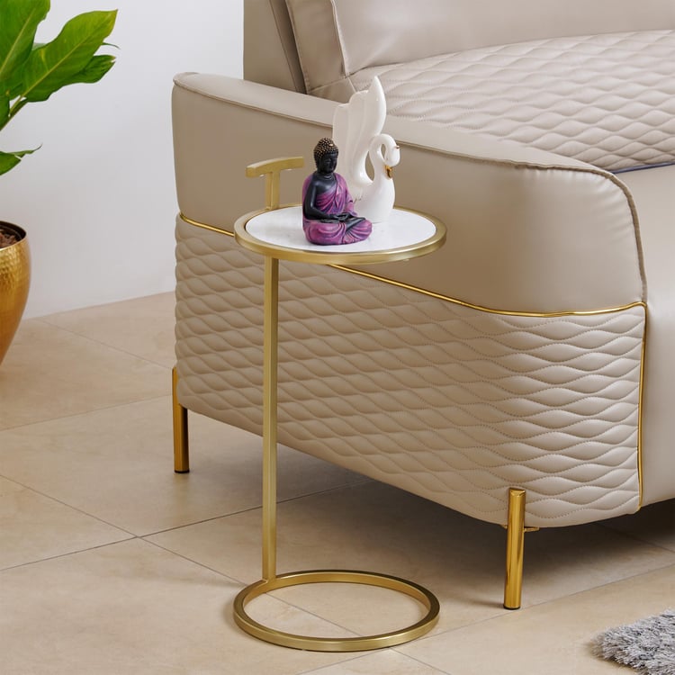 Julia Marble Top Cocktail Table - Gold