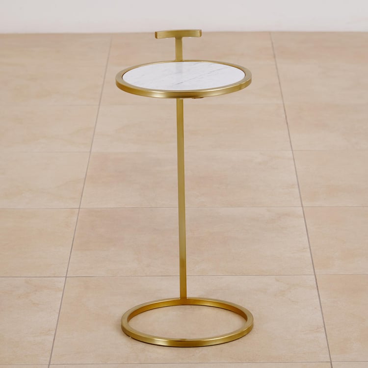 Julia Marble Top Cocktail Table - Gold