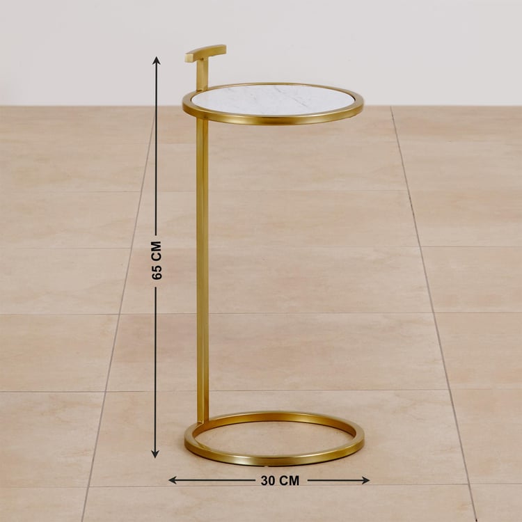 Julia Marble Top Cocktail Table - Gold