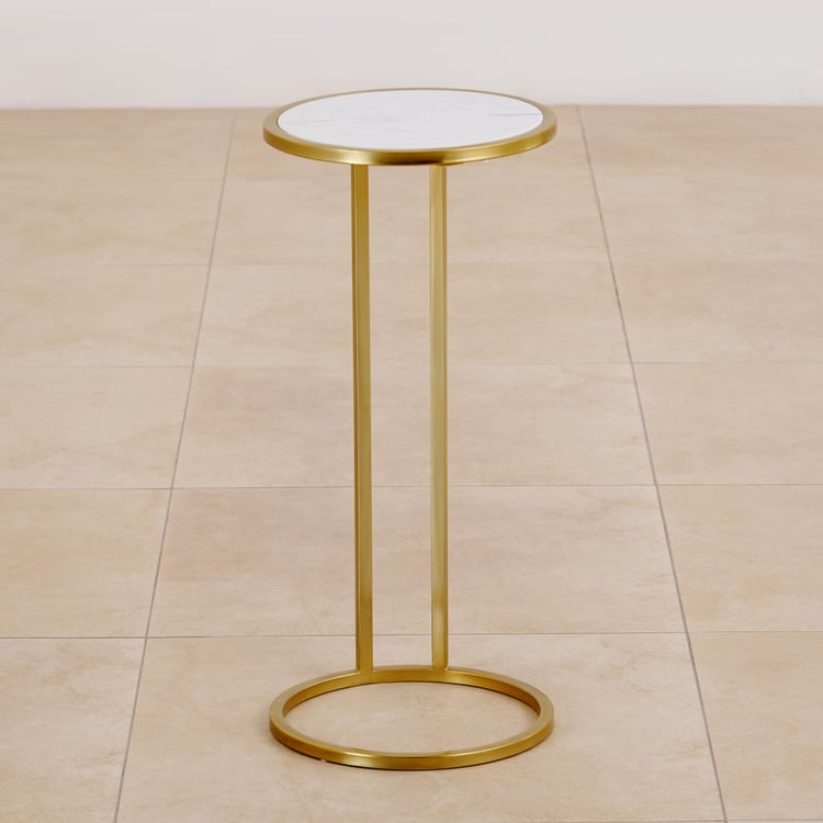 Rosa Marble Top Cocktail Table - Gold