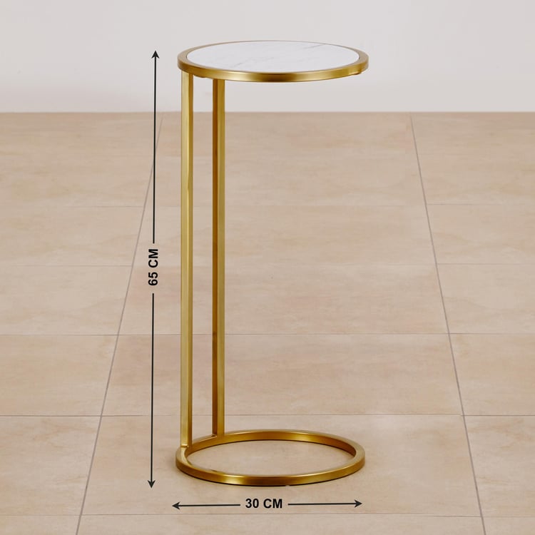 Rosa Marble Top Cocktail Table - Gold