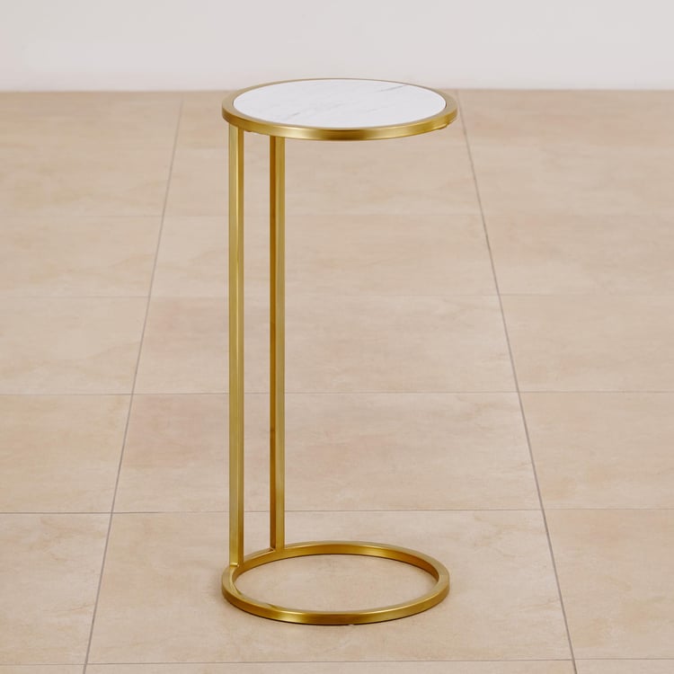 Rosa Marble Top Cocktail Table - Gold