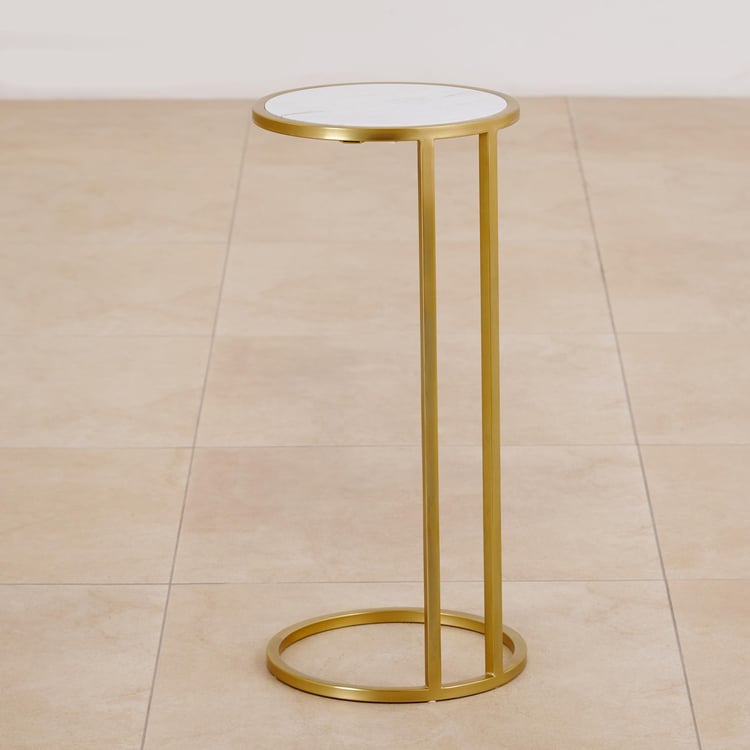 Rosa Marble Top Cocktail Table - Gold