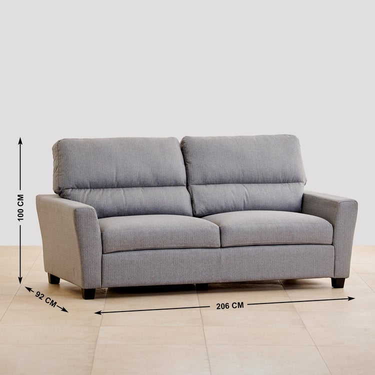 Helios Piper Fabric 3+2 Seater Sofa Set - Grey