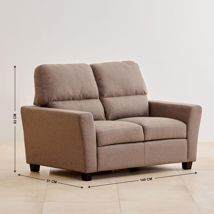 Helios Piper Fabric 3+2 Seater Sofa Set - Brown