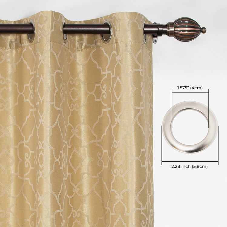 DECO WINDOW Jacquard Beige Printed Door Curtains - 24x29cm - Set of 2